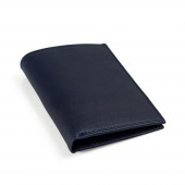 Portofel vertical din piele naturala DiAmanti Zingarello Blu Scuro